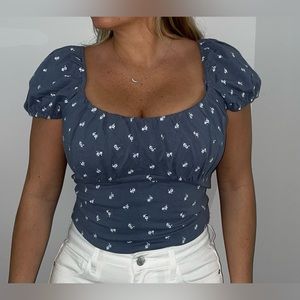 Hollister large floral crop top
